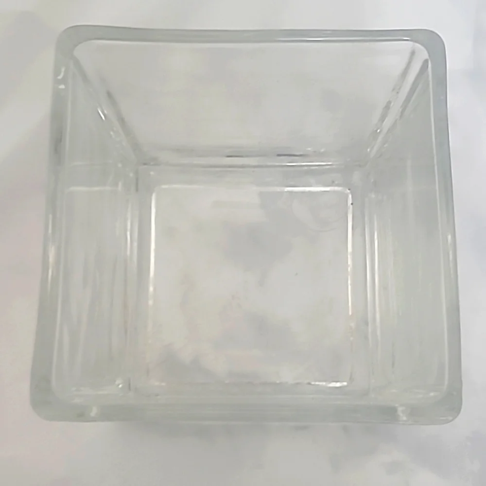 Square Glass Vase Clear Transparent 4.75
